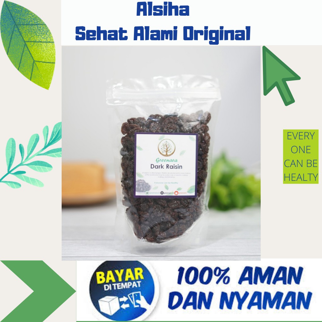 

Kismis Asli Tanpa Pengawet Dark Raisin unsweetened Kismis hitam 250gr