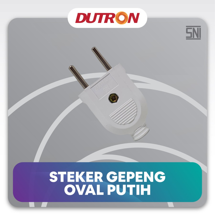 Steker Gepeng Dutron Bulat Steker Pipih DV-SBA-02 Putih Hitam