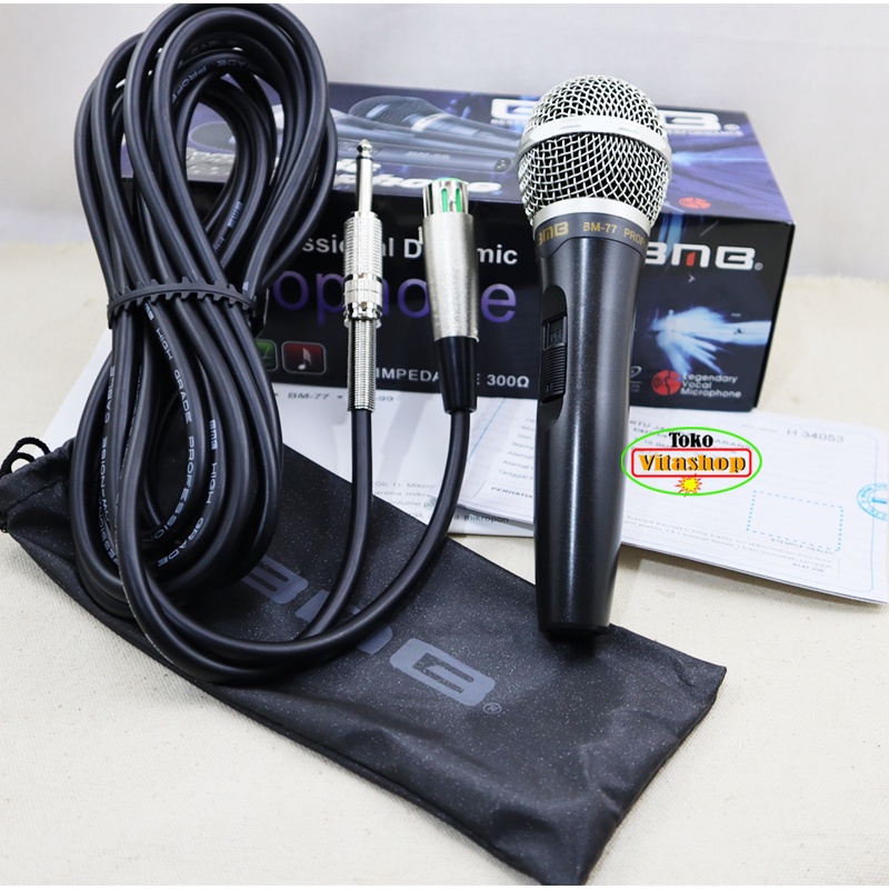 Mic Kabel BMB BM 77 Microphone Asli Original Mik Vocal Original BM-77