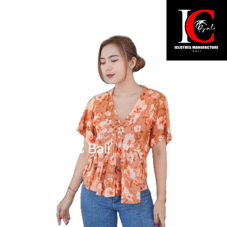 ATASAN LENGAN PENDEK MOTIF BUNGA/ RARA TOP/RTM003