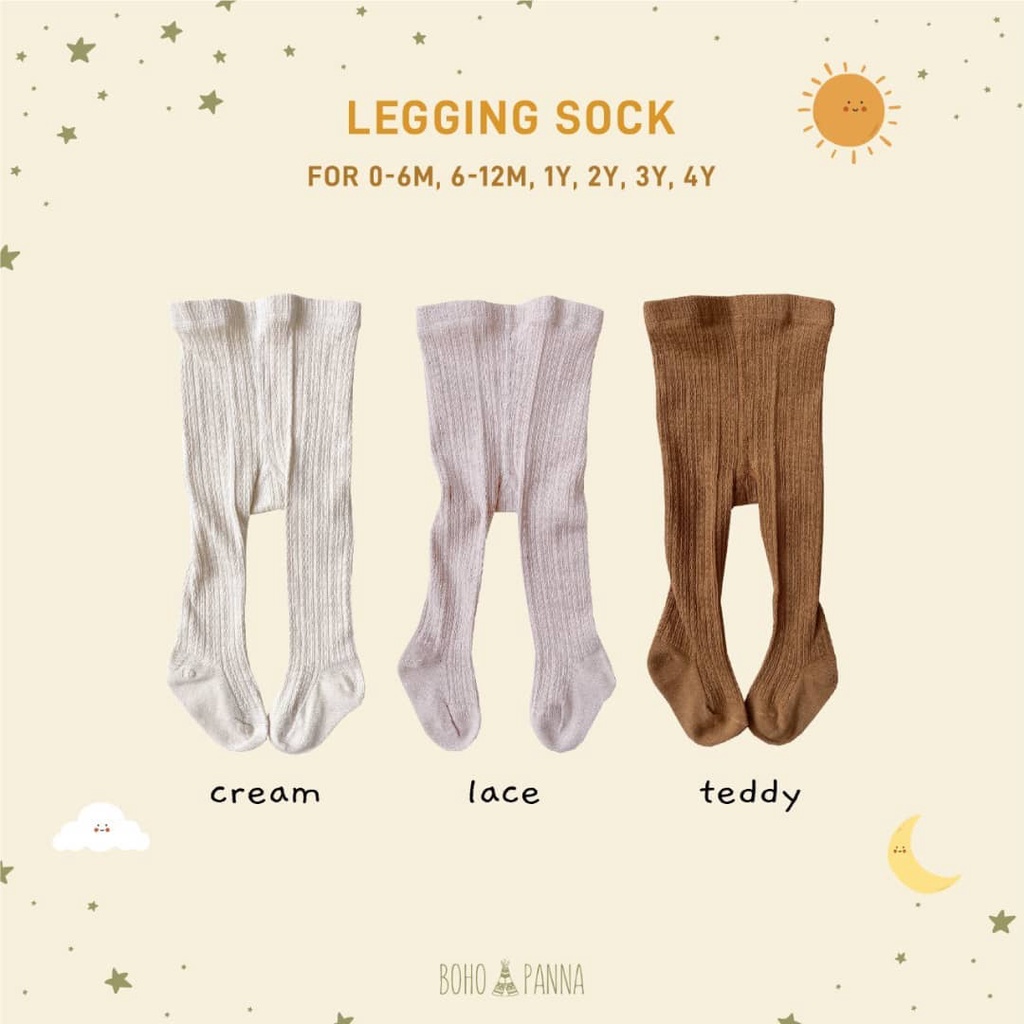 BOHOPANNA | BOHO | BOHO PANNA LEGGING SOCK | LEGGING SOCK ANAK | LEGGING SOCK PEREMPUAN | LEGGING ANAK DAN BAYI BOHOPANNA