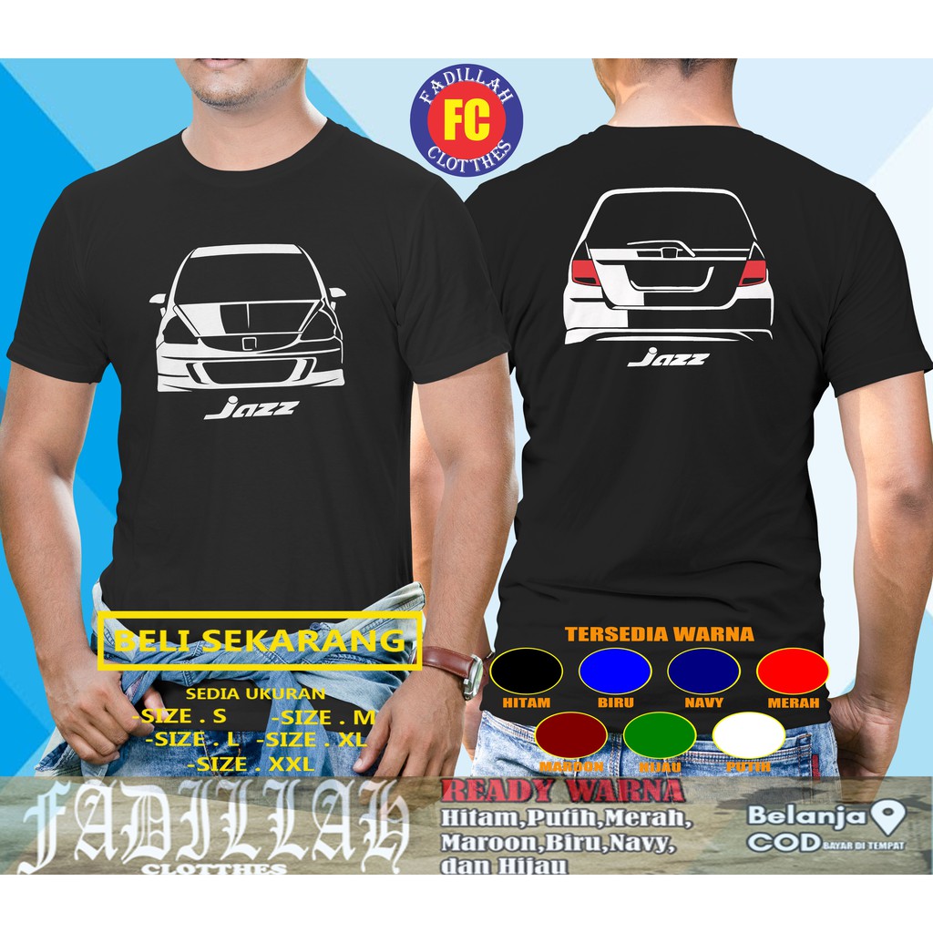 Kaos Mobil Honda Jazz GD3 Front Rear Baju Otomotif