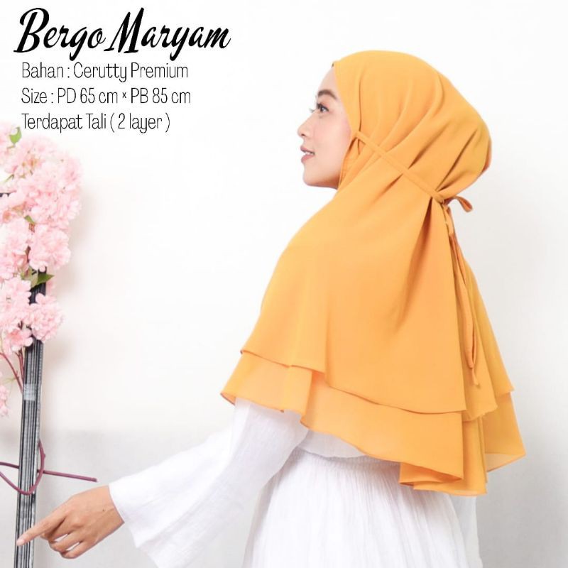 TERMURAHH!!! HIJAB / JILBAB DEWASA - BERGO MARYAM INSTAN 2LAYER - BEST SELLER - BAHAN CERUTY PREMIUM