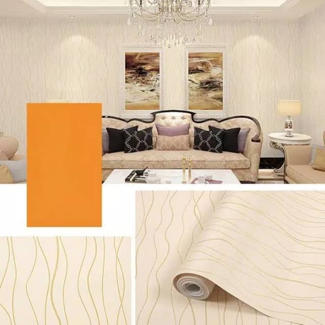Termurah Grosir Wallpaper Sticker Dinding Motif Salur Manis Untuk Kamar Tidur