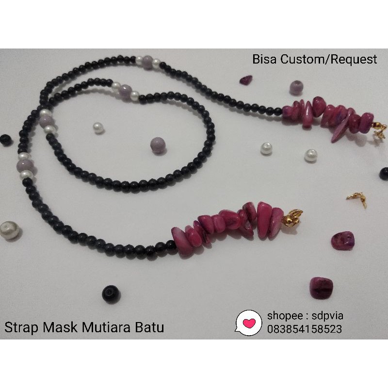 Strap Mask Mutiara Batu/Tali Masker/Tali Kacamata DIY