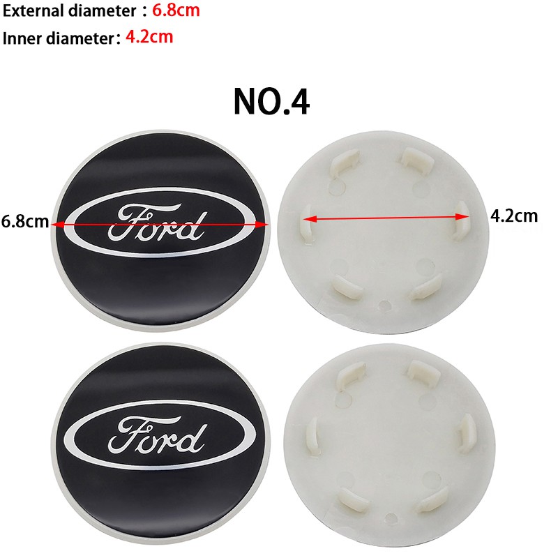 4pcs/set Cover Penutup Hub Tengah Roda Mobil Untuk Ford Focus F150 Fiesta Fusion Everest Tierra Expedition C-Max