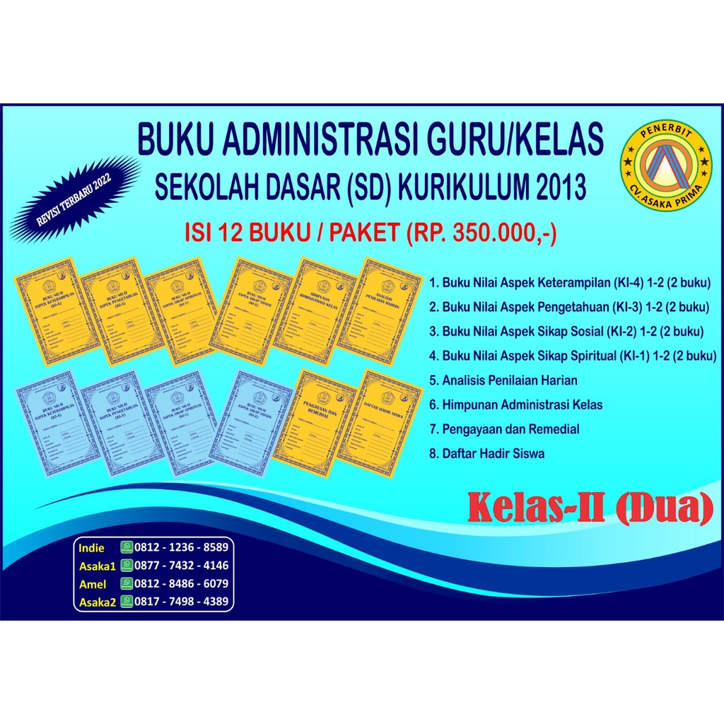 Produksi Buku Administrasi Guru Kelas.2 /Sekolah Dasar (Sd) K13