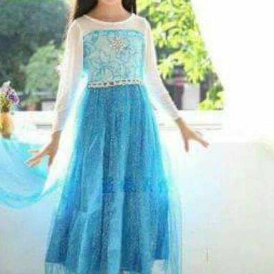 ➬ Kostum Elsa Frozen anak  4 - 8  Tahun / Baju Ulang Tahun Princess ❈