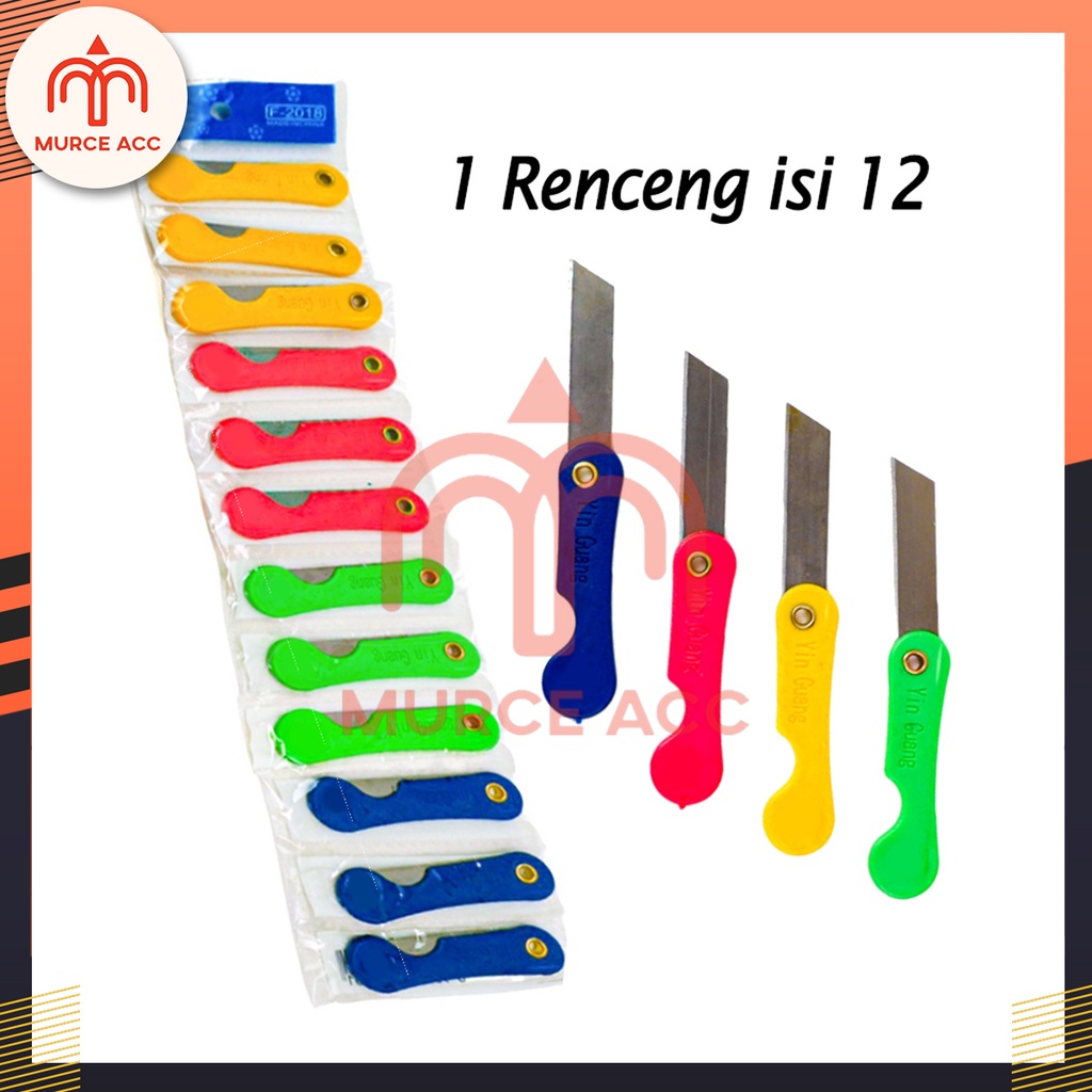 (12 Pcs) Pisau Lipat Mini / Pemes Renceng isi 12 / Cutter Mini Kecil