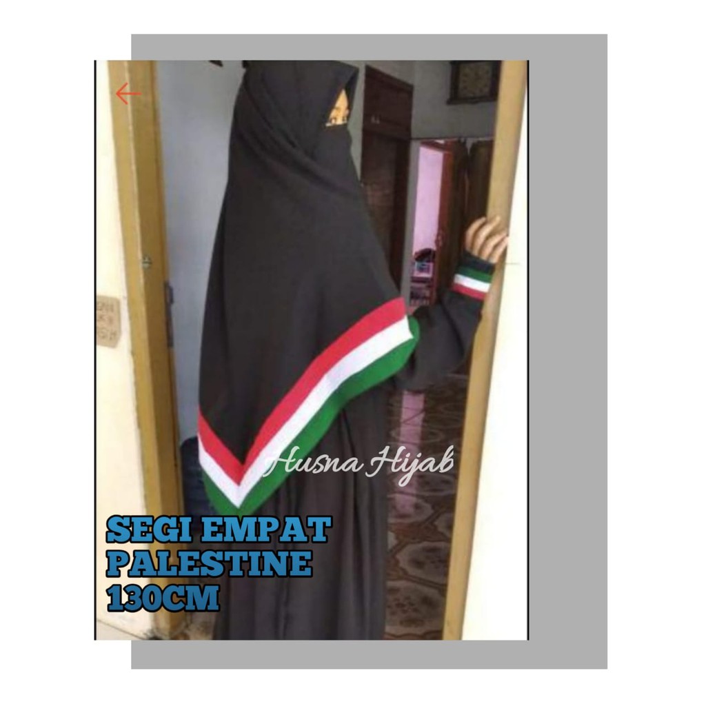 [BRAND HUSNA HIJAB] Khimar Segi Empat Palestine / Kerudung Palestina / Segi Empat Palestina