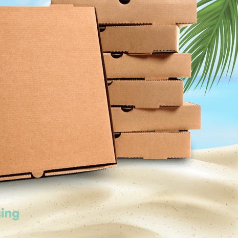 

➩ Kardus Kotak Pizza 20 x 20 x 4 cm Kraft Cokelat Karton Kemasan Box ➣