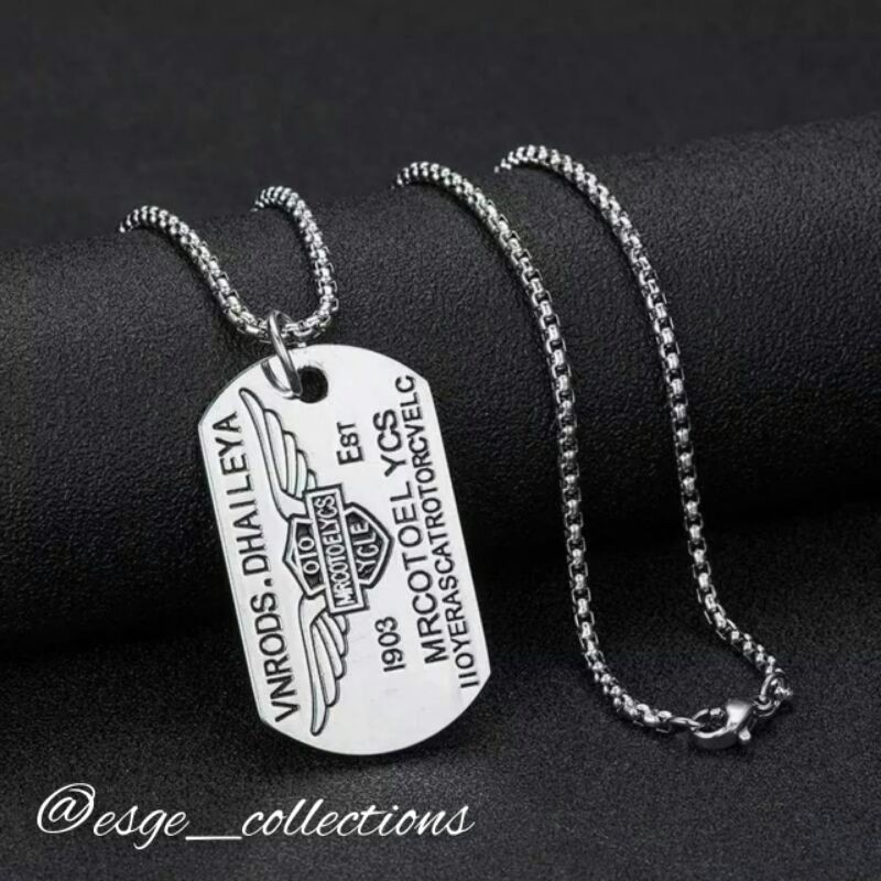 ESGE KALUNG PRIA TITANIUM SILVER KALUNG PRIA ANTI KARAT RANTAI SILVER KALUNG RANTAI TITANIUM STEEL PRIA