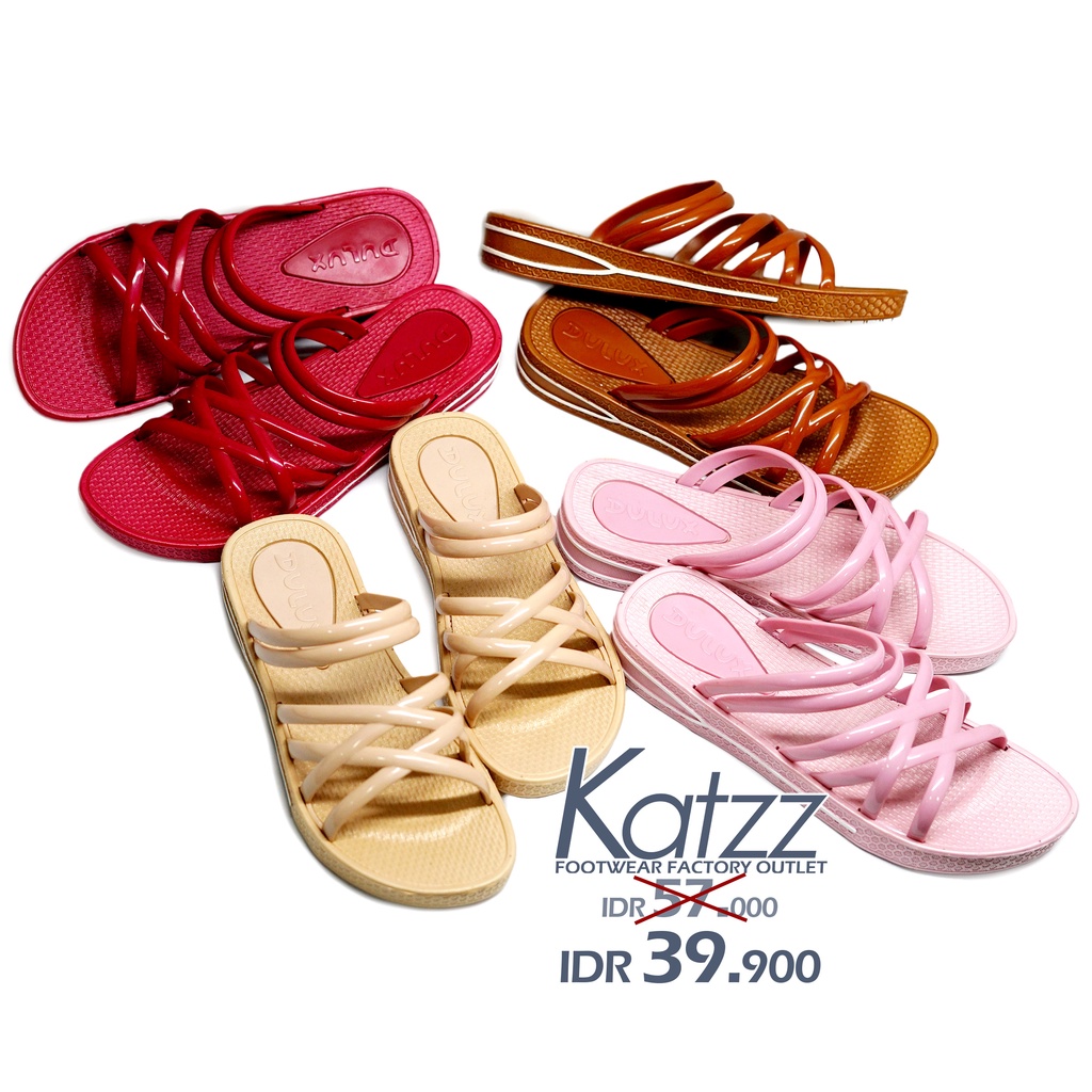 KATZZ Sandal Jelly Model Korean Jelly Soft Slipper Anti Slip Elastic Empuk KARET PCU SIZE (36-40) [S