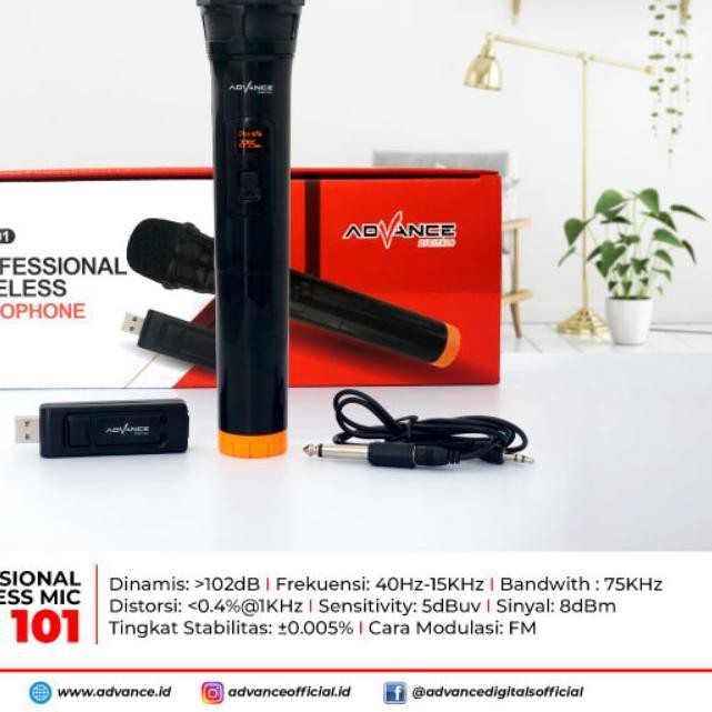 ➷ mic wireless single advance 101 microphone advance 101 ◌