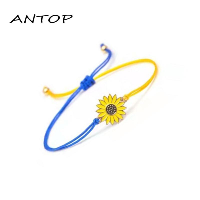 Gelang Persahabatan Bahan Alloy Warna Biru Kuning