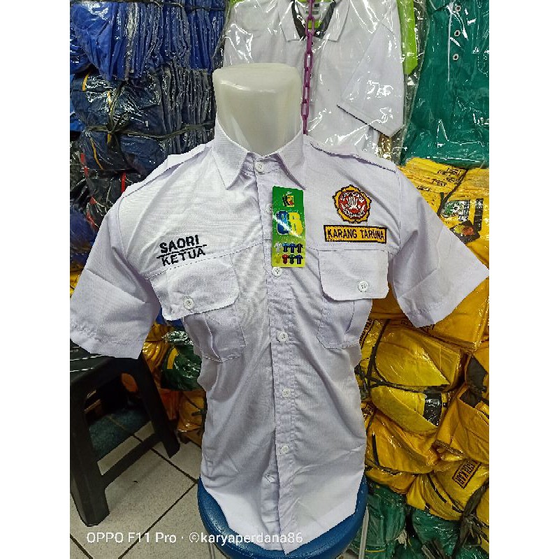 Kemeja karang taruna+bordir nama &amp;wilayah(BORDIRAN BAGIAN DEPAN)