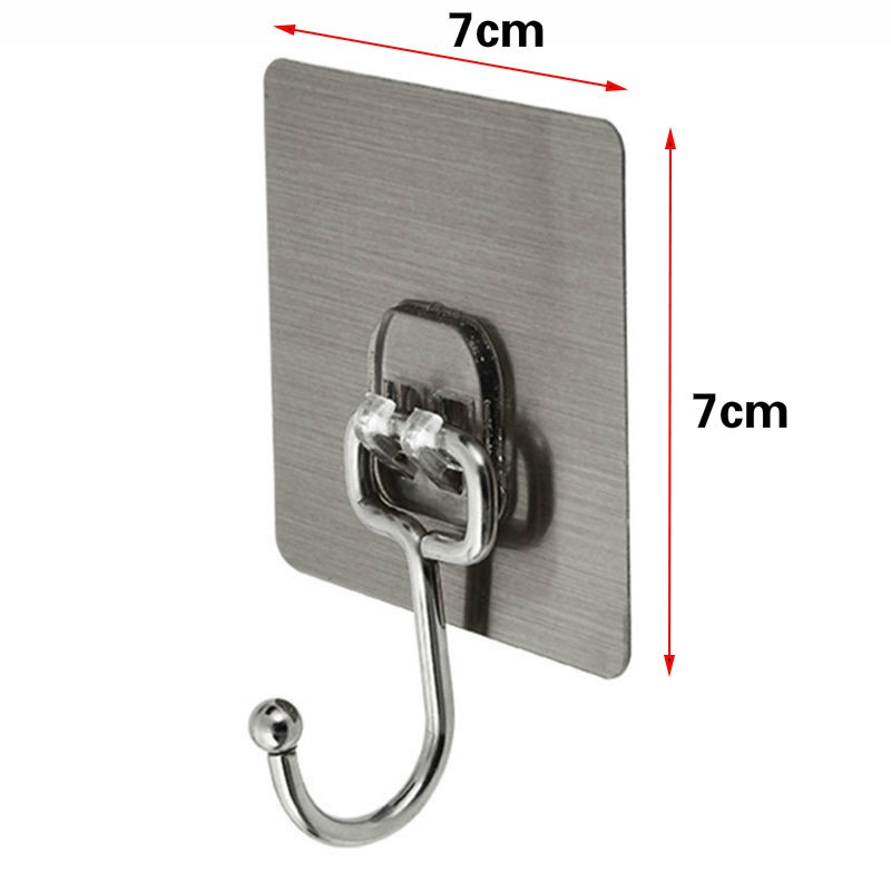 Self Adhesive Strongger Stainless Steel Larger Wall Hooks / Waterproof Nail-free Heavy load-bearing Wall Hangers Hook