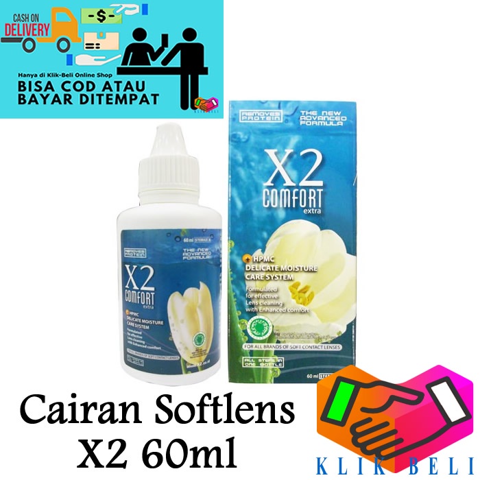 X2 Air Softlens 60ml Cairan Soflens Mata Softlen Pembersih Soflen