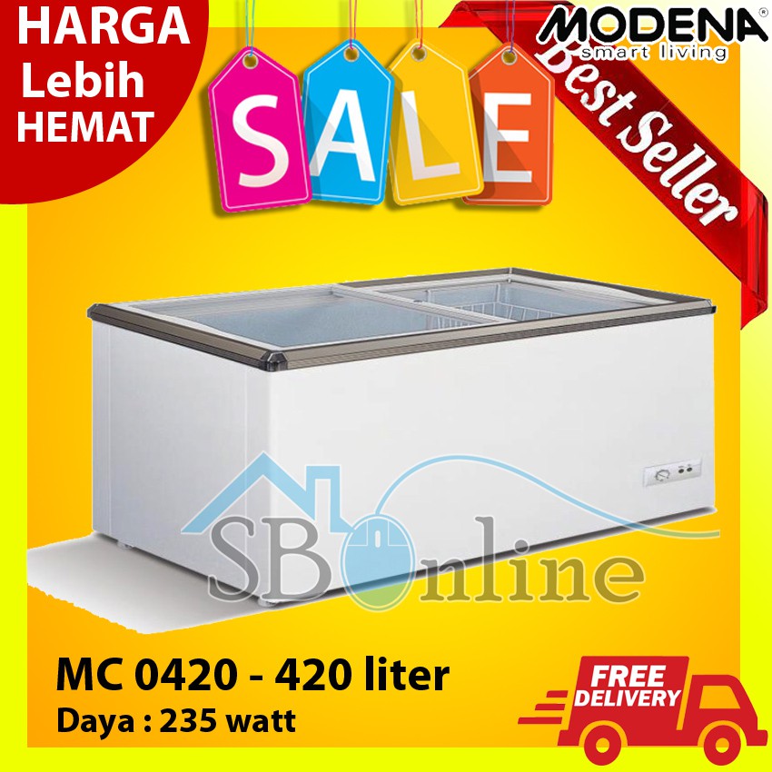 Sliding Glass Freezer Modena MC 0420 420 Liter 235 Watt