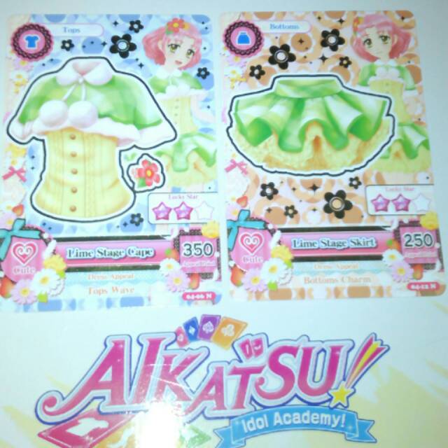 Kartu Aikatsu Set Lime Stage Cape & Lime Stage Skirt