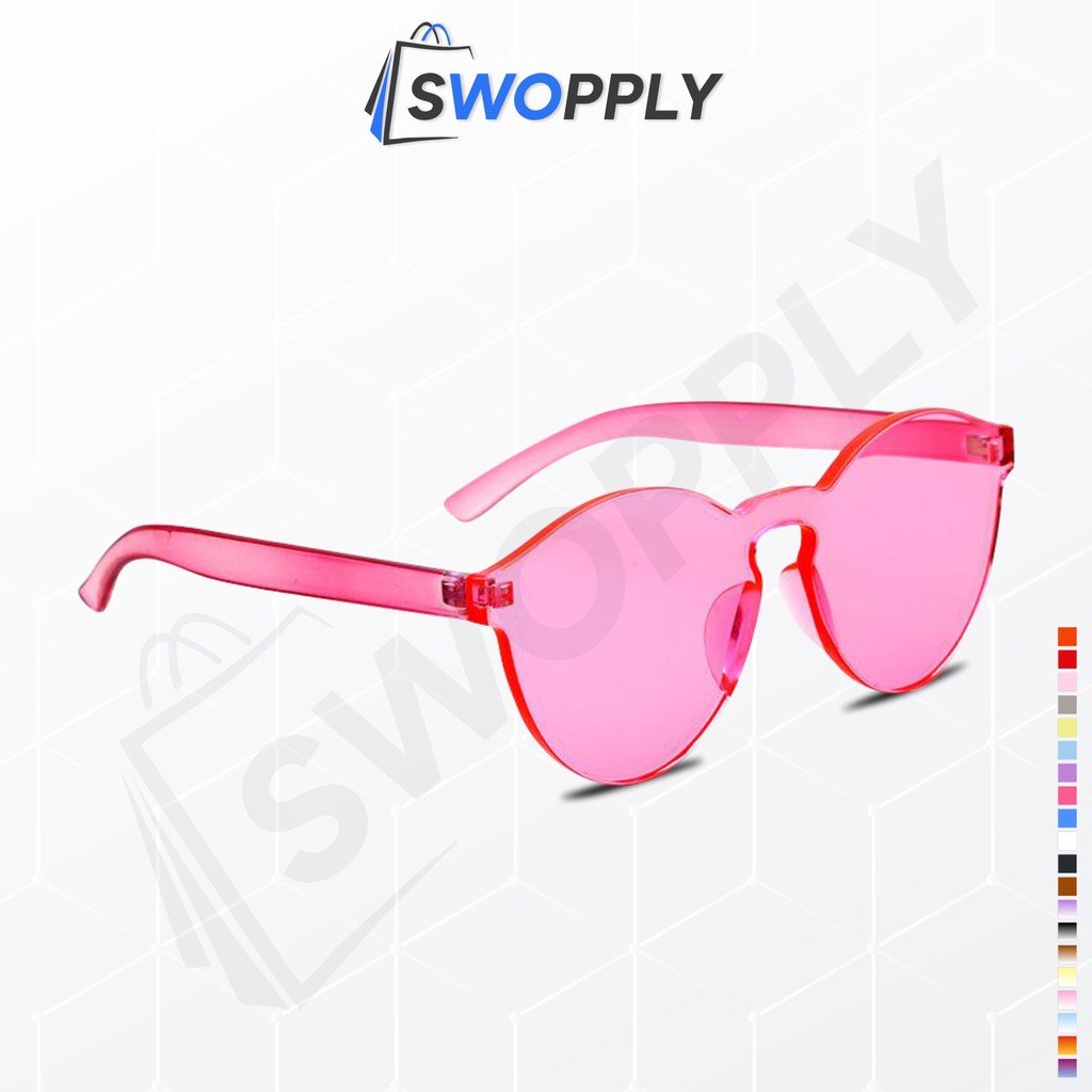 Swopply K100 Kacamata Jelly Unisex Fashion Colourful Sunglasses Sport Transparan