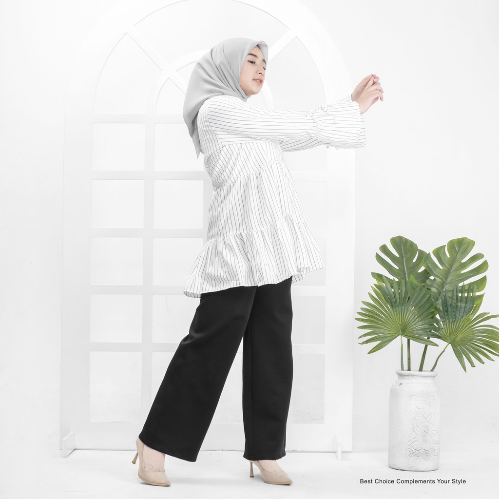 Raana Blouse Basic Atasan Wanita Shirt Polos by Mahyra