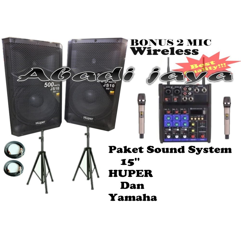 PAKET SOUND SYSTEM HUPER JS10 15 INCH DAN MIXER YAMAHA G4