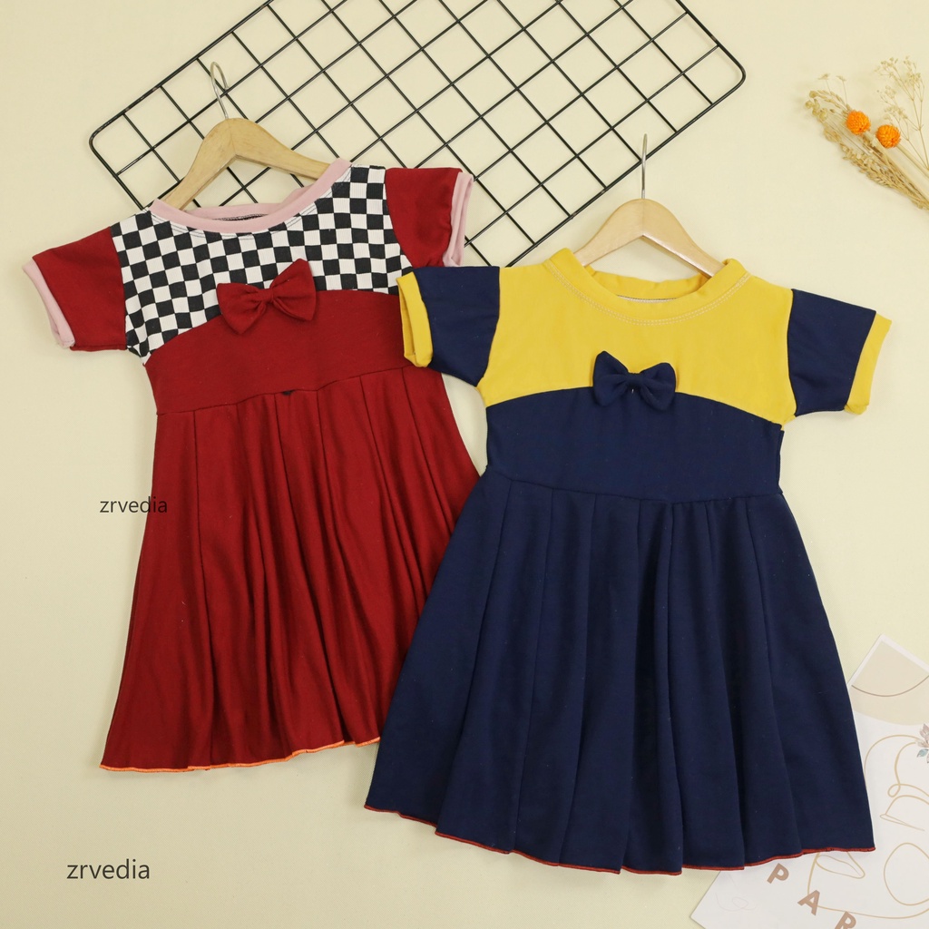 Dress Kelly 3-4 Tahun / Simple Dres Pesta Murah Grosir Gaun Anak Cewek Baju Balita Perempuan Harian