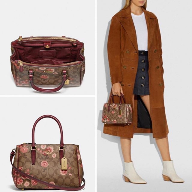 Tas coach original - coach surrey in signature canvas with prairie daisy print