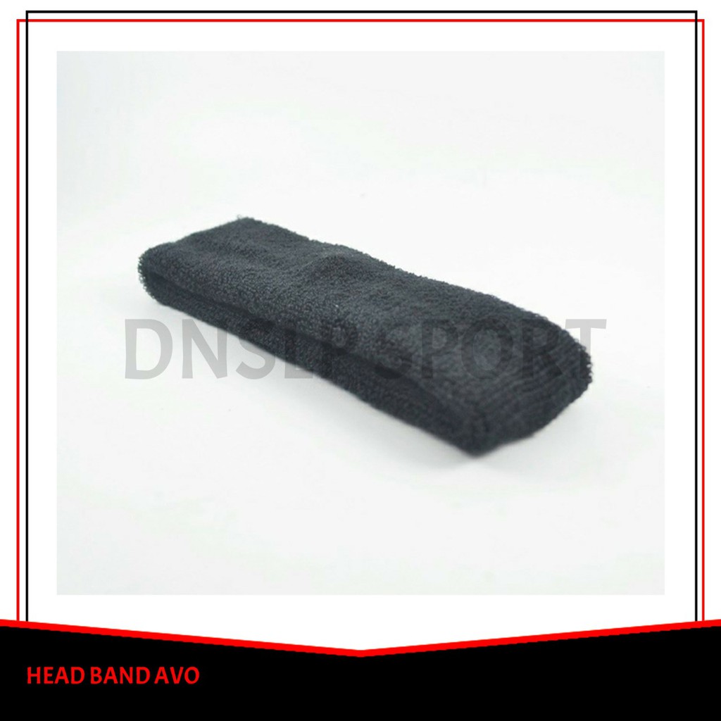 HEADBAND / IKAT KEPALA RUNING GYM OLAH RAGA HITAM POLOS MERK AVO