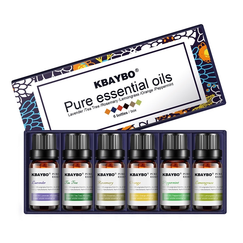 r3w KBAYBO Pure Essential Fragrance Oils Minyak Aromatherapy Diffusers 10ml 6 PCS - K-E2 Uni Fi
