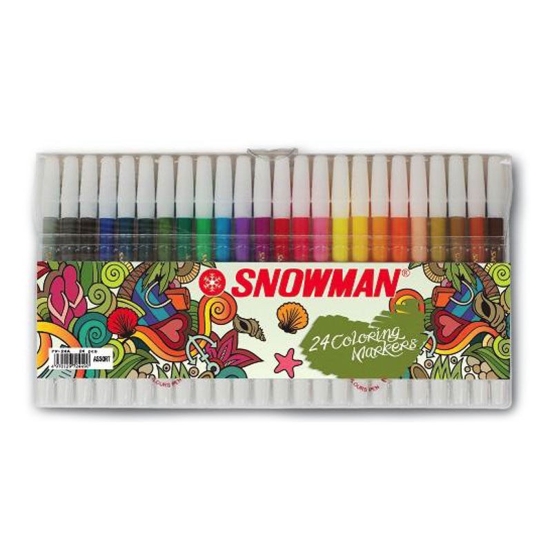 

SPIDOL SNOWMAN KECIL PW-24A SET 24 PERMANENT MARKER SET WARNA GAMBAR LUKIS GROSIR MURAH ECER LUSIN