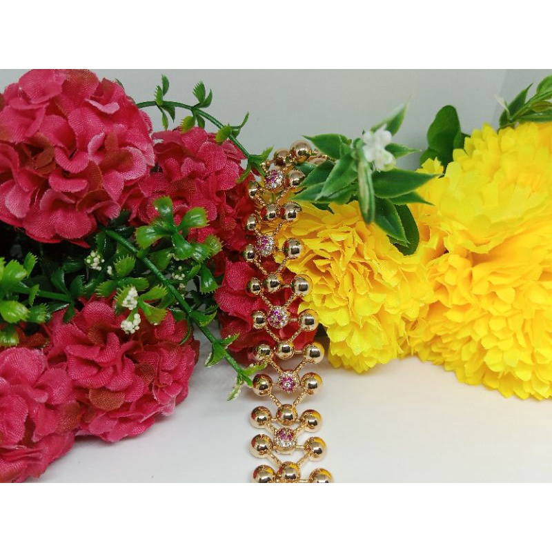 Xuping Gelang Wanita Model Baris Permata Ungu