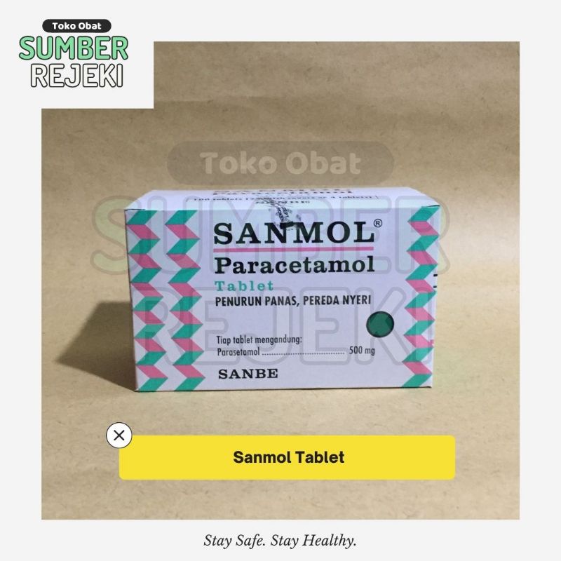 Sanmol tablet (1 Box isi 25 strip @4 tablet) obat penurun panas obat anti nyeri