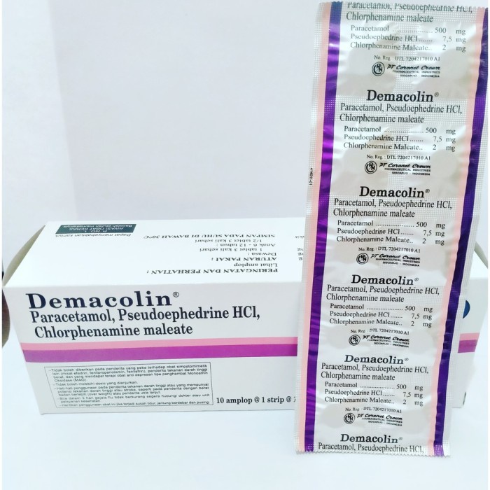 obat flu | obat demam | demacolin tablet 500 MG