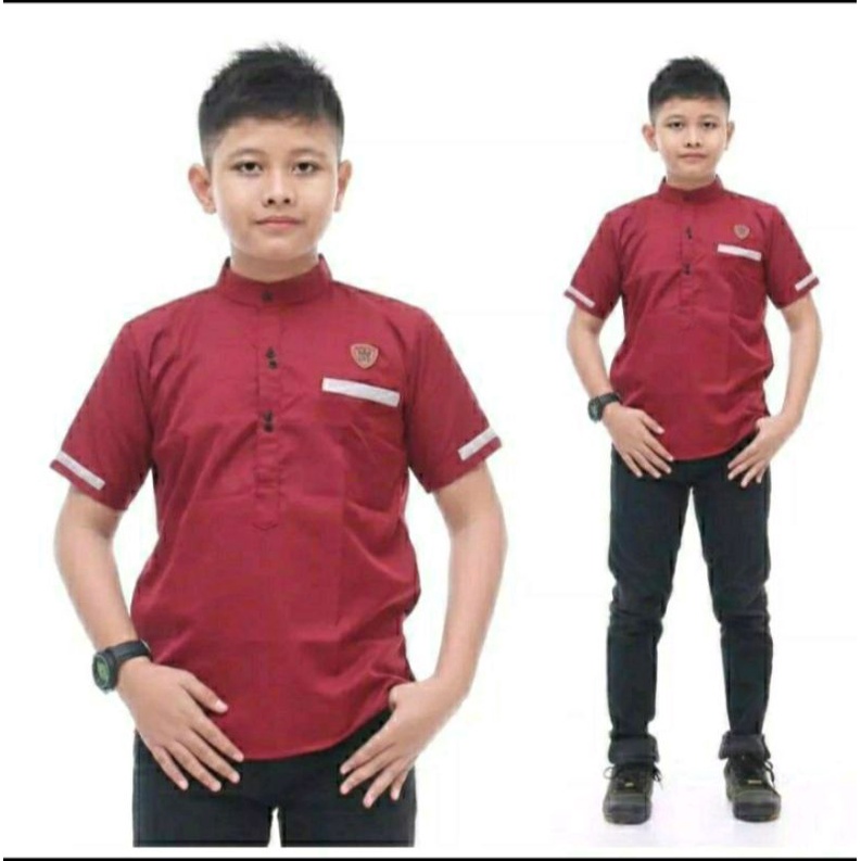 BAJU KOKO KURTA ANAK TANGGUNG LENGAN PENDEK USIA 8thn - 14thn