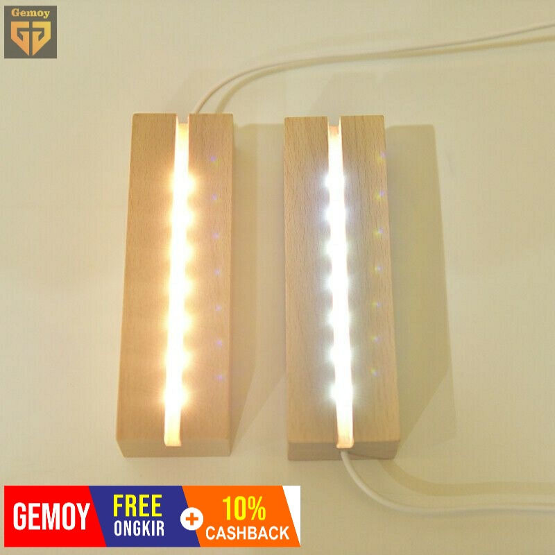 Gemoy base wood A6 Acrylic lamp / grosir stand led Acrylic