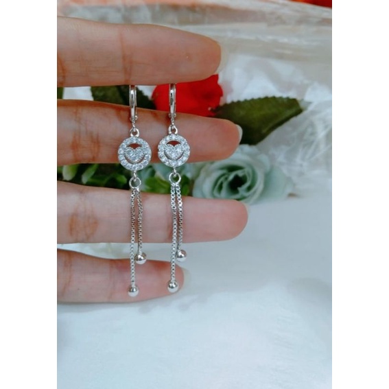 anting wanita dewasa cantik warna silver