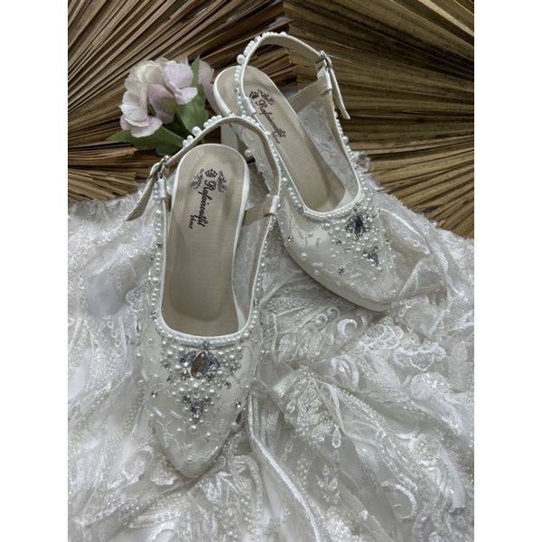 Rafaizoutfit sepatu wedding sepatu wanita pesta kiyarisa putih tinggi 7cm tahu