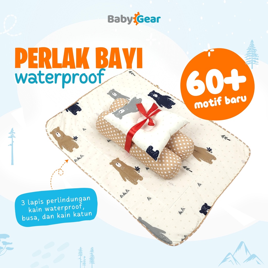 Perlak bayi/alas ompol bayi waterproof [GRATIS TAS MIKA]