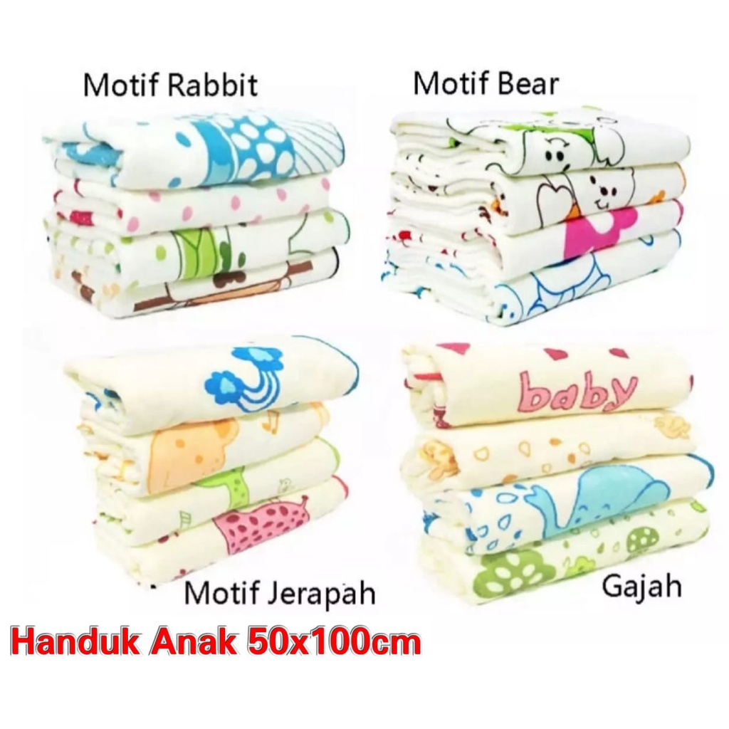 Handuk Bayi Motif dan Handuk Anak Halus dan Lembut 50x100 cm Bahan Microfiber Super Lembut