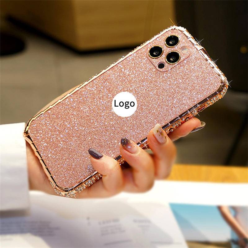 Casing iPhone 13 12 11 Pro MAX Mini XS MAX XR Aksen Berlian Imitasi