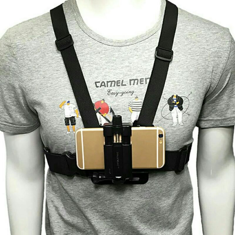 smartphone chest belt strap hp kamera dada untuk mancing dll FULL SET siap pakai untuk semua hp MANTAP  BOSkU