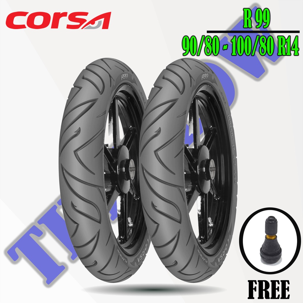 Paket Ban Motor Matic // CORSA R99 PLATINUM 90/80 - 100/80 Ring 14 Tubeless