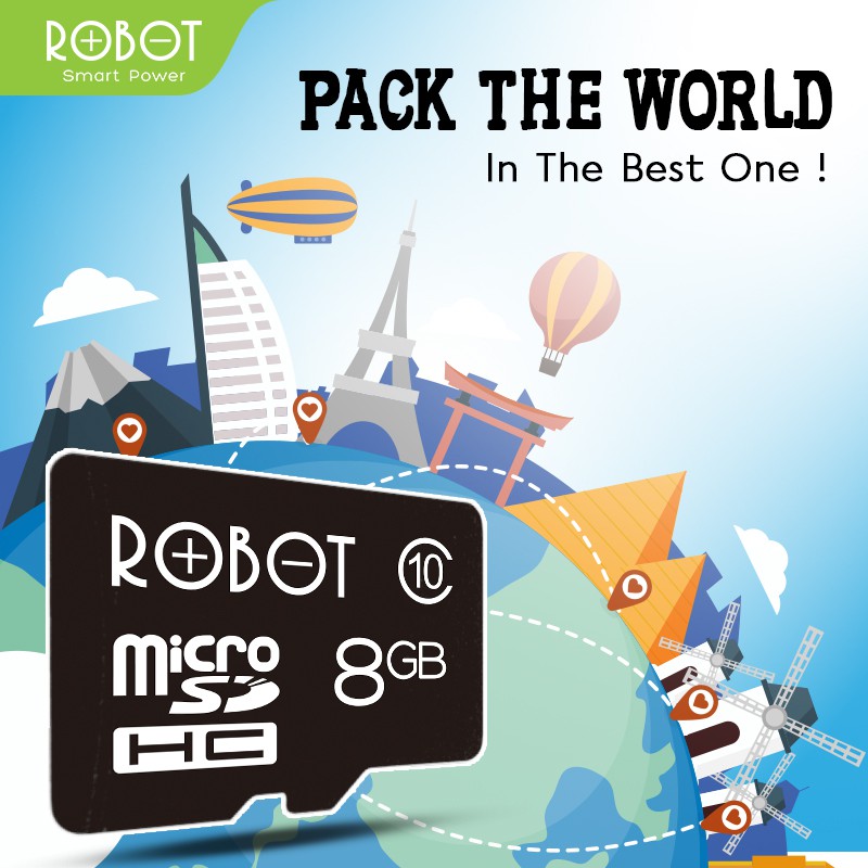 ROBOT Memory Card / Kartu Memori HP / Micro SD (8GB/16GB) Class 10 Speed with Package original -Garansi 1 Thn