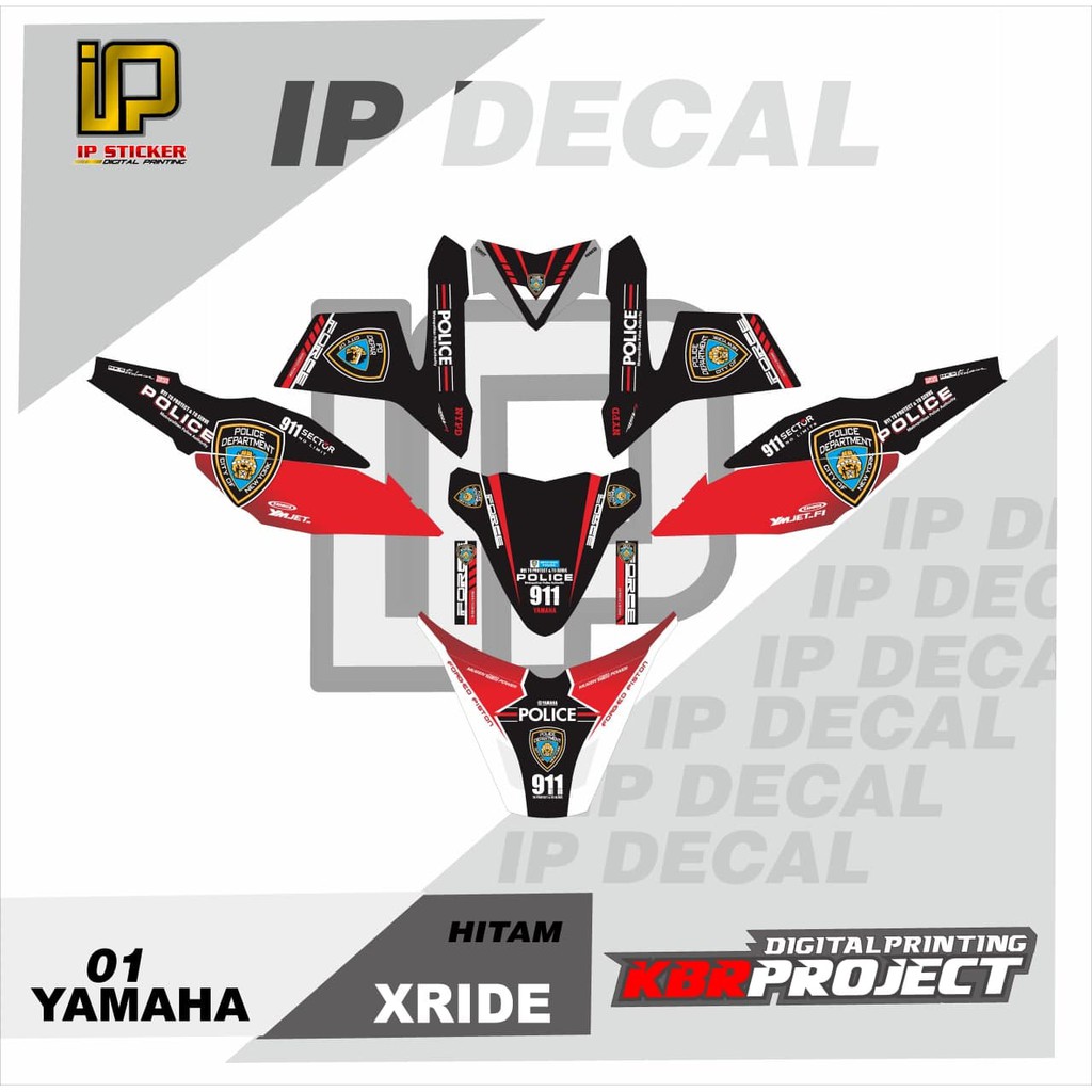 DECAL X-RIDE STICKER VARIASI MOTIF GRAFIS DECAL MOTOR YAMAHA X-RIDE 01 CUSTOM BEBAS BISA