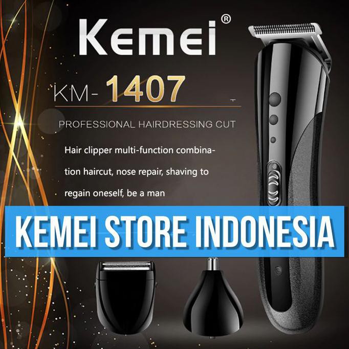 [[BISA COD]] Clipper Kemei KM-1407 Alat Mesin Cukur Rambut Kumis Jenggot Km-1506 - KM-1407