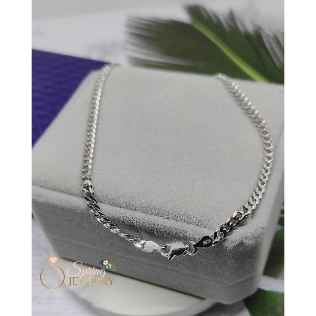 Gelang Kaki Perak Wanita Sisik Naga Silver 925 Asli Lapis Emas Putih