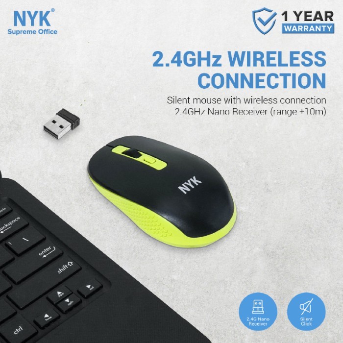 Wireless  Mouse NYK Wireless Silent C20 Design Style Color