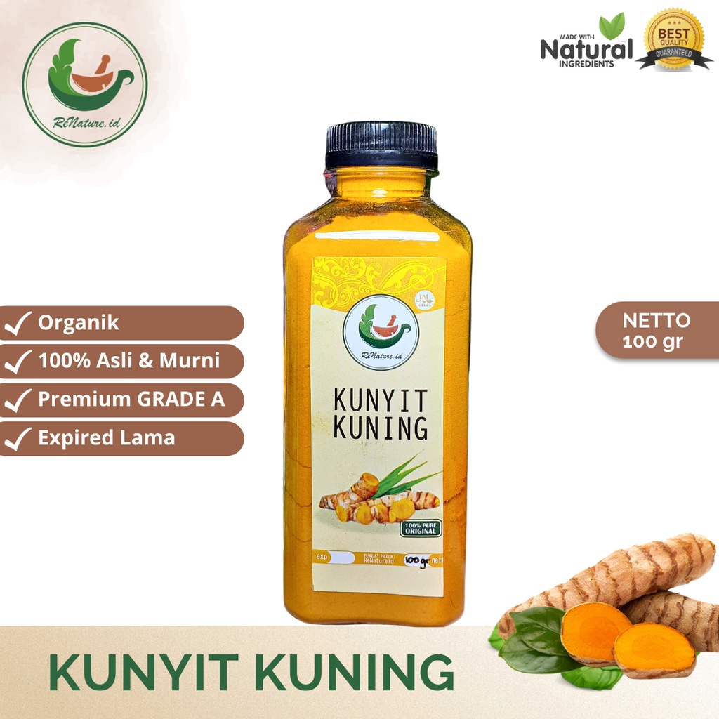 

PROMO!!! 100 GRAM KUNYIT KUNING BUBUK MURNI RENATURE ID / TUMERIC POWDER
